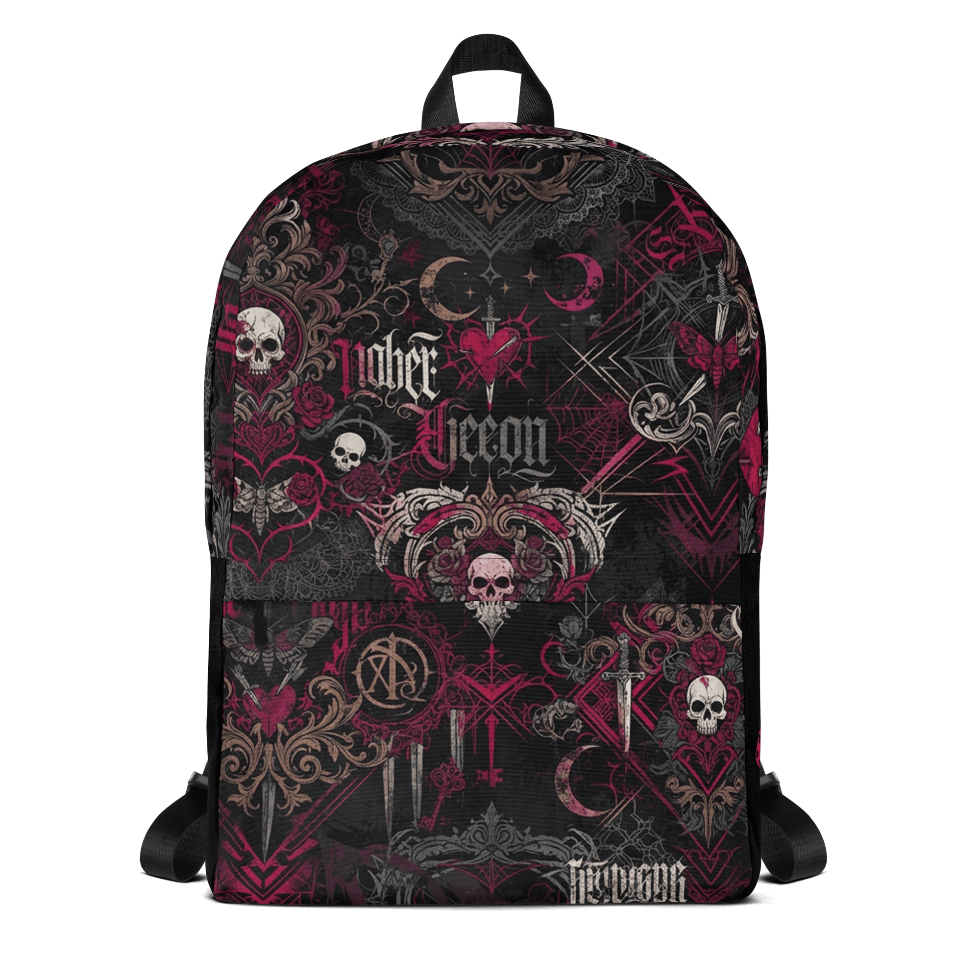 LuckeLadybug LLC Backpack Streetwear with Gothic Skull and Heart Designs, Stylish and Trendy