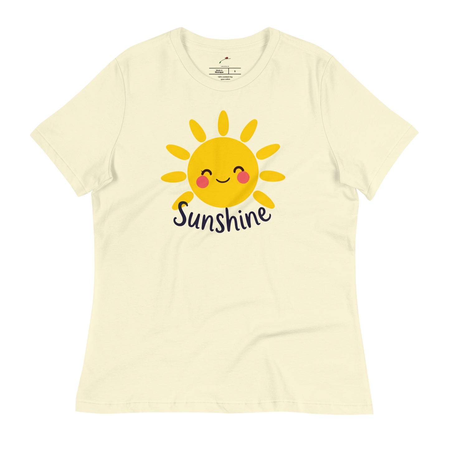 LuckeLadybug be the sunshine t-shirt in light yellow with a cute sun graphic and cheerful text