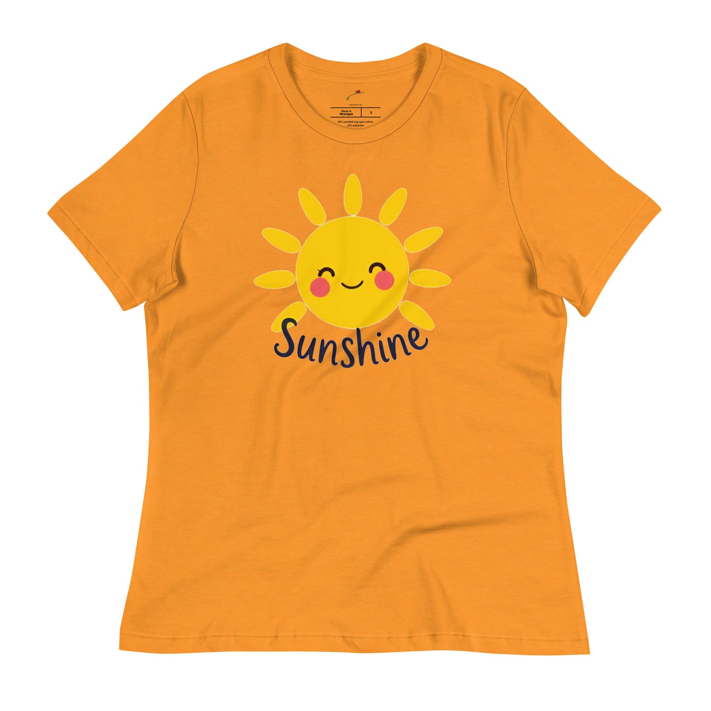 Bright orange be the sunshine t-shirt featuring a cute smiling sun graphic