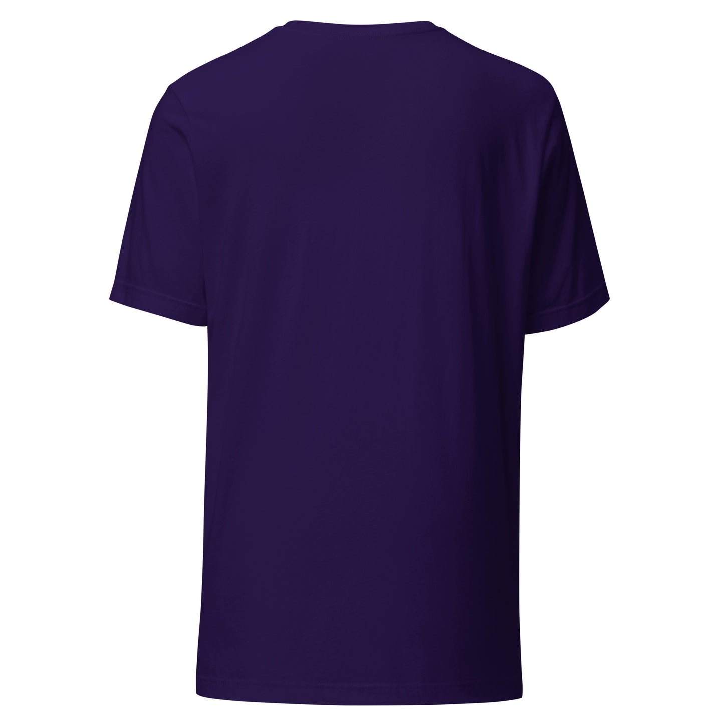 Back view of plain purple t-shirt from LuckeLadybug perfect for a blockchain graphic tee design