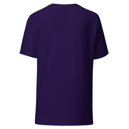 Back view of plain purple t-shirt from LuckeLadybug perfect for a blockchain graphic tee design