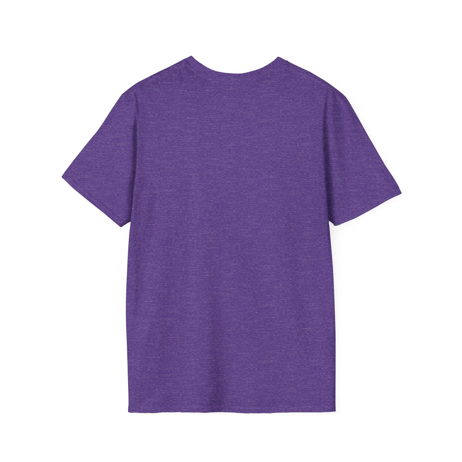 Purple plain T-shirt back view by LuckeLadybug showcasing coffee mom graphic tee fabric and fit