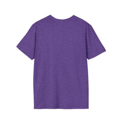 Purple plain T-shirt back view by LuckeLadybug showcasing coffee mom graphic tee fabric and fit