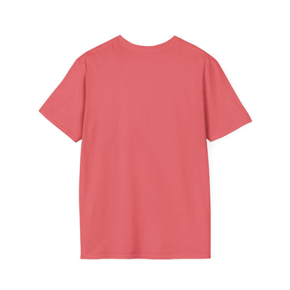 Back view of LuckeLadybug coffee mom graphic tee in solid pink color