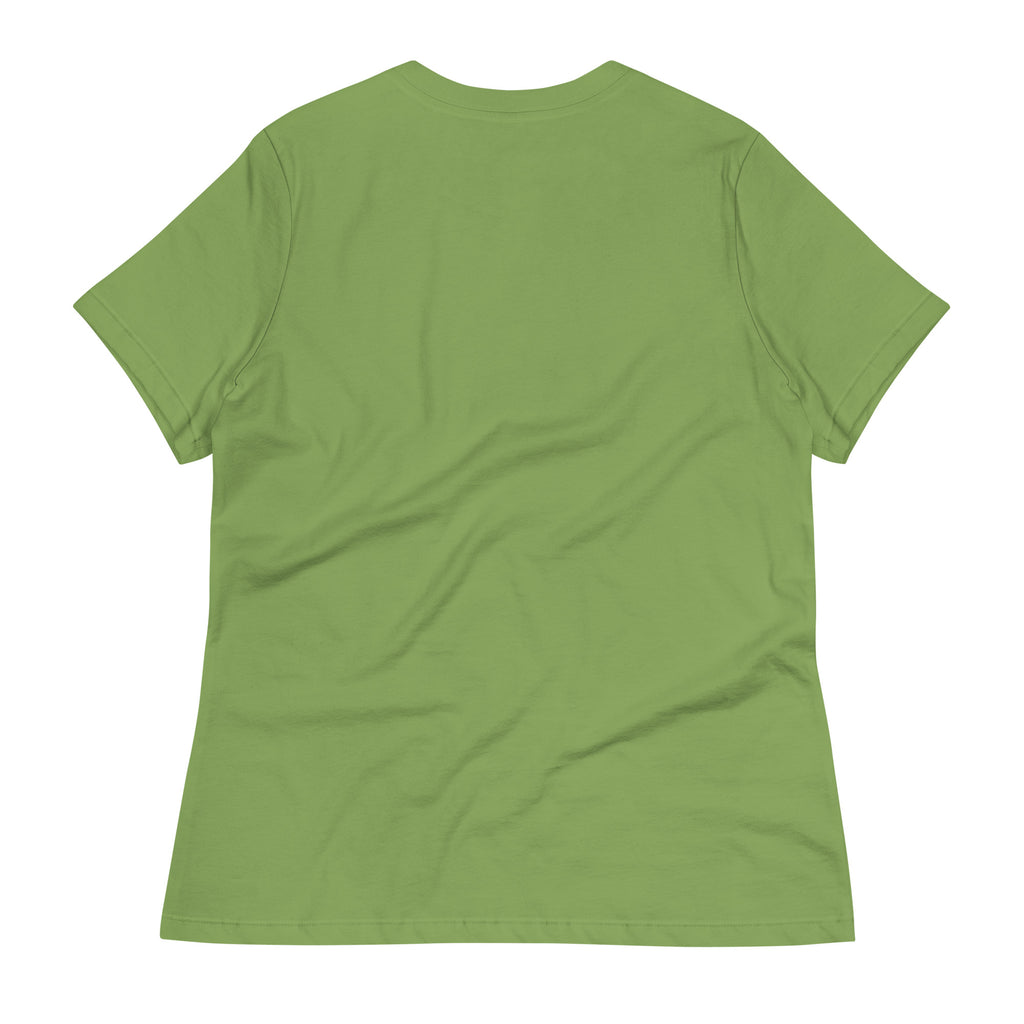 Back view of green t-shirt without design shown cute sloth print tee for women