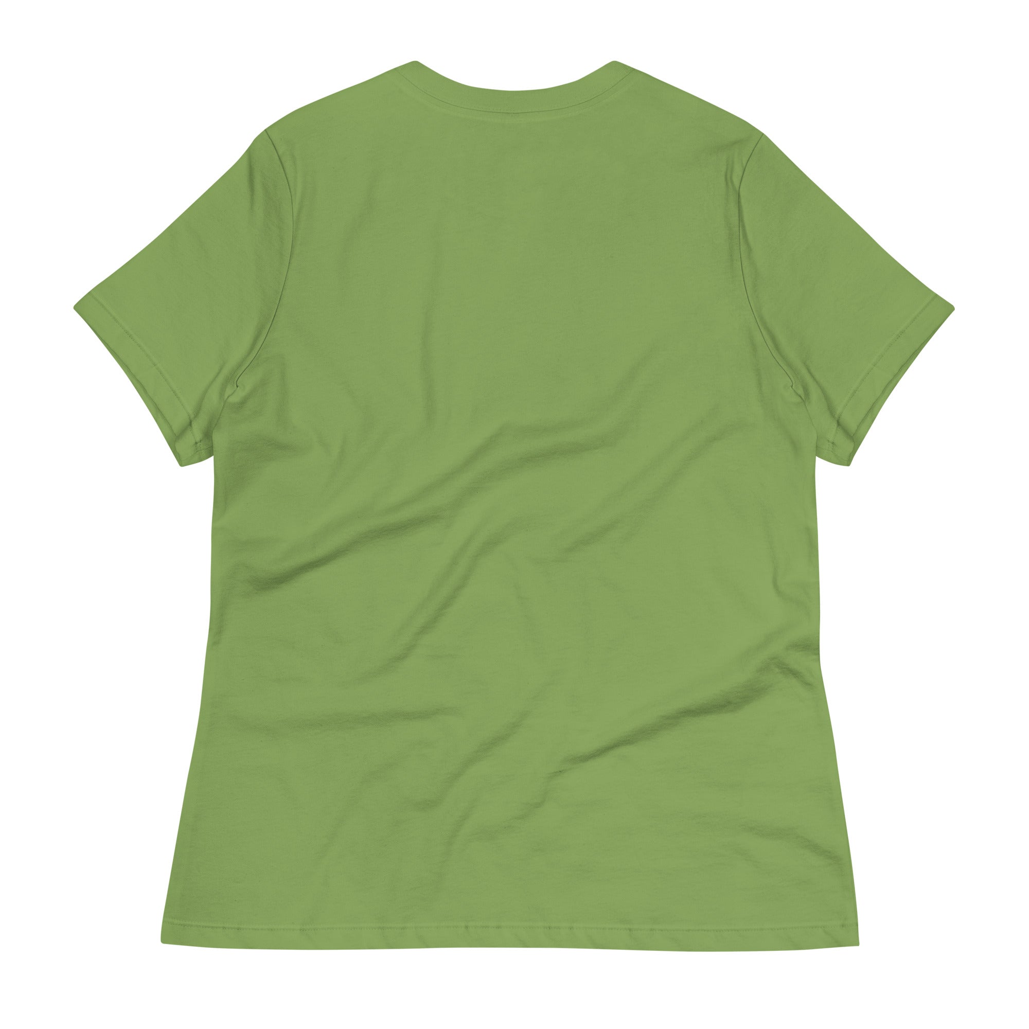Back view of green t-shirt without design shown cute sloth print tee for women