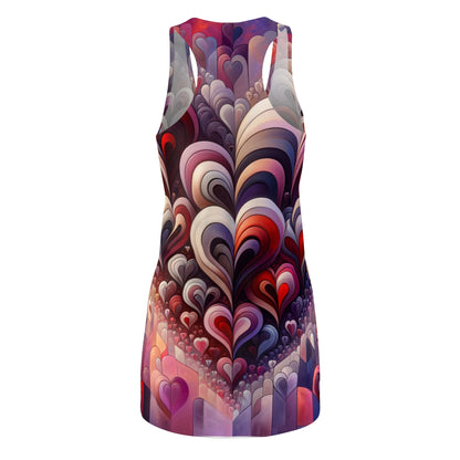 Luckeladybug racerback dress with colorful heart patterns perfect as a cute valentines day dress
