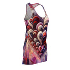 Luckeladybug racerback dress with heart pattern in red and purple perfect cute valentines day dress