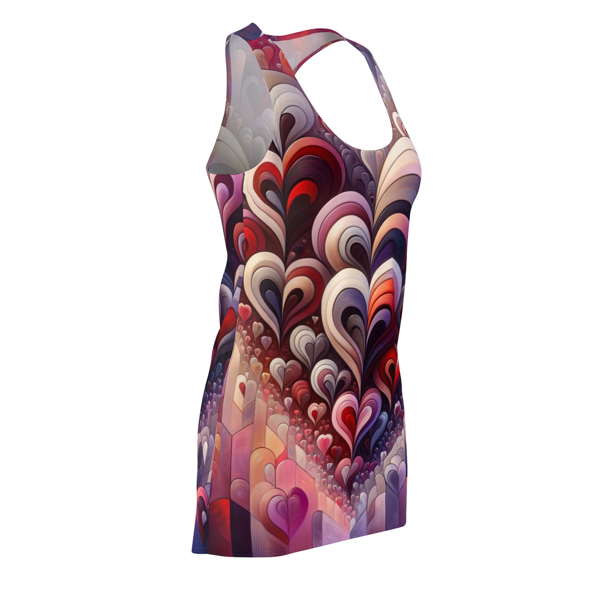 Luckeladybug racerback dress with heart pattern in red and purple perfect cute valentines day dress