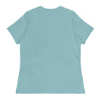 Back view of light blue do not disturb sloth t-shirt with short sleeves and crew neck
