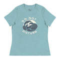 do not disturb sloth t-shirt in light blue with a cute sleeping sloth graphic