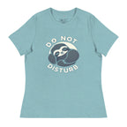 do not disturb sloth t-shirt in light blue with a cute sleeping sloth graphic