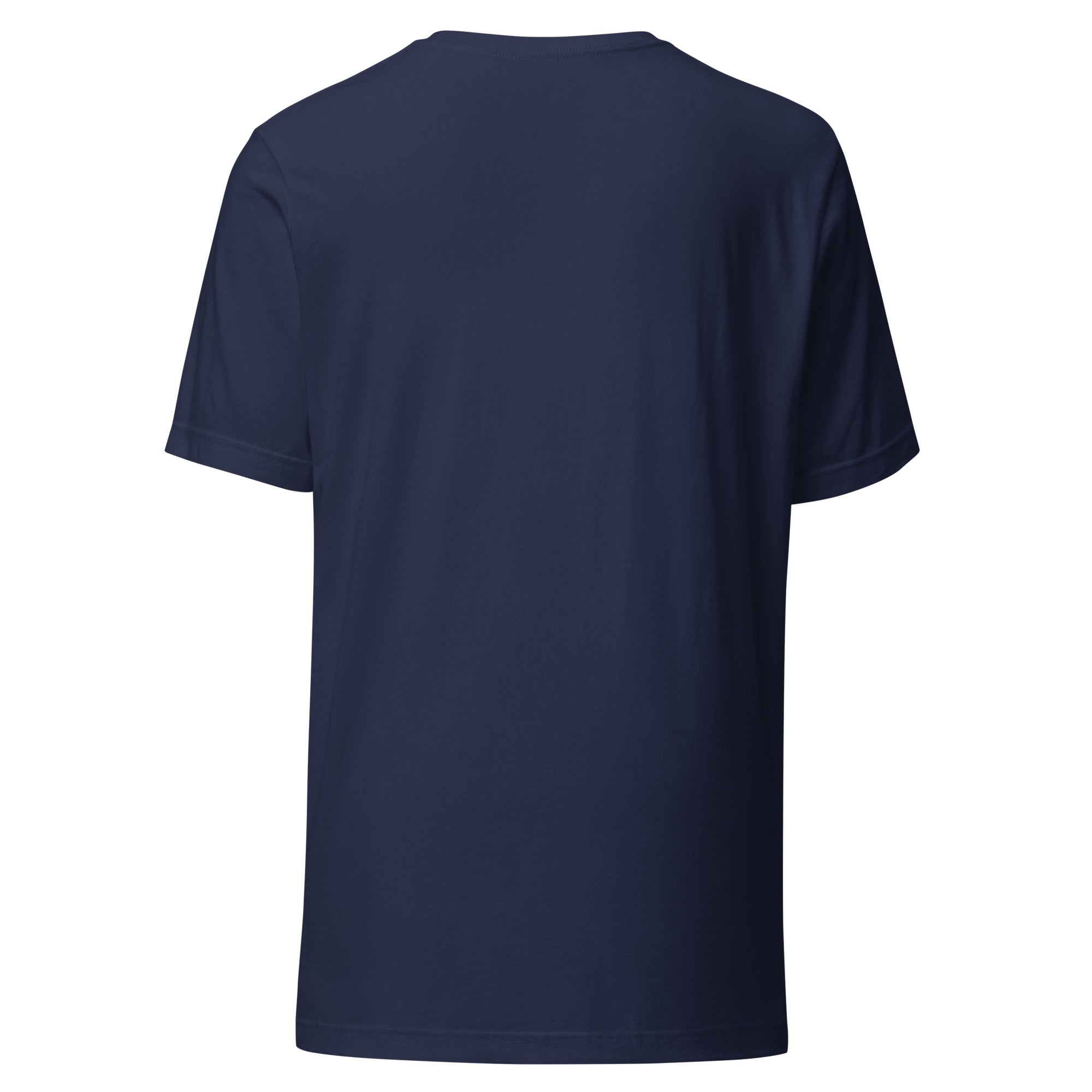 LuckeLadybug navy blue T shirt back view showing plain short sleeve tee Easter egg painting shirt