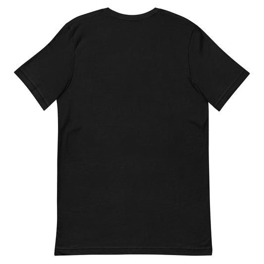 LuckeLadybug black cotton T shirt back view crew neck plain casual tee eggplants love water t-shirt