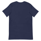 LuckeLadybug navy unisex crewneck T Shirt back view plain cotton fabric eggplants love water t-shirt