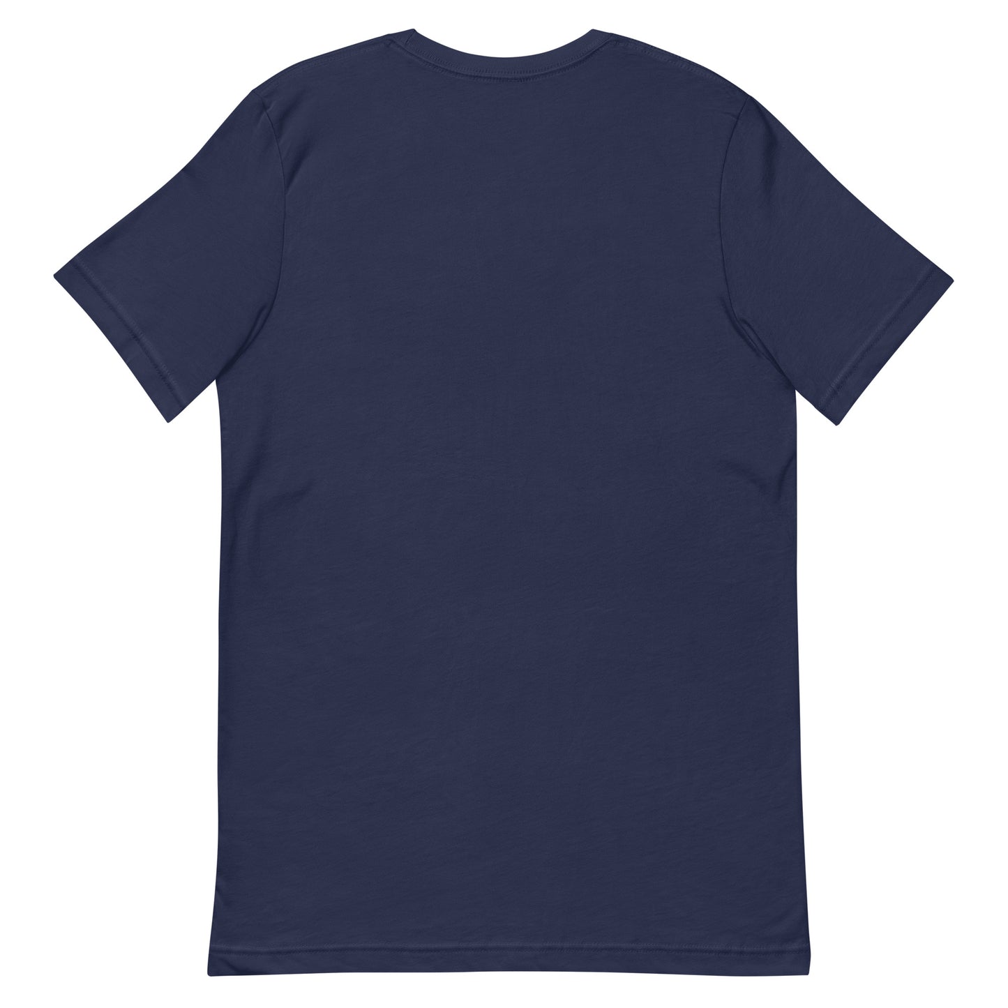 LuckeLadybug navy unisex crewneck T Shirt back view plain cotton fabric eggplants love water t-shirt