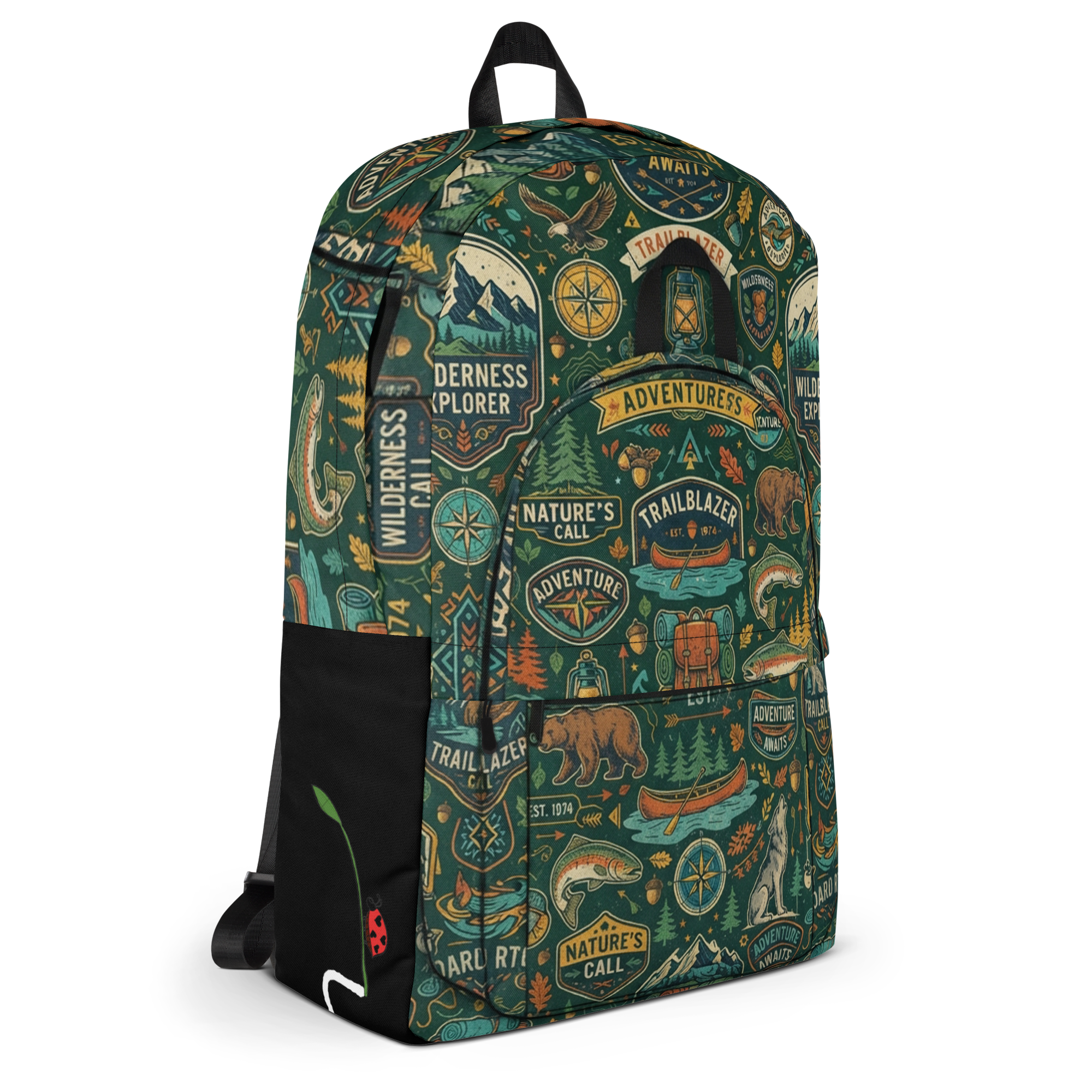 LuckeLadybug Everyday Carry Backpack with Nature and Adventure Graphics for Daily Use