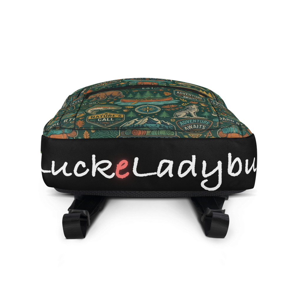 LuckeLadybug LLC Backpack featuring adventurous prints, perfect for everyday carry