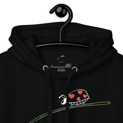 fashion-forward men's hoodie with heart design and adjustable drawstring hood