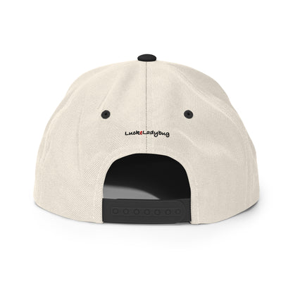 LuckeLadybug beige fashion snapback for men with adjustable strap closure at the back