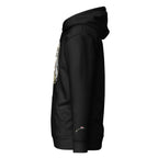 Black fashionable Egyptian print hoodie by LuckeLadybug with front pocket and hood