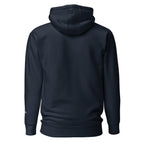 LuckeLadybug black graffiti abstract hoodie showing back view with hood and long sleeves