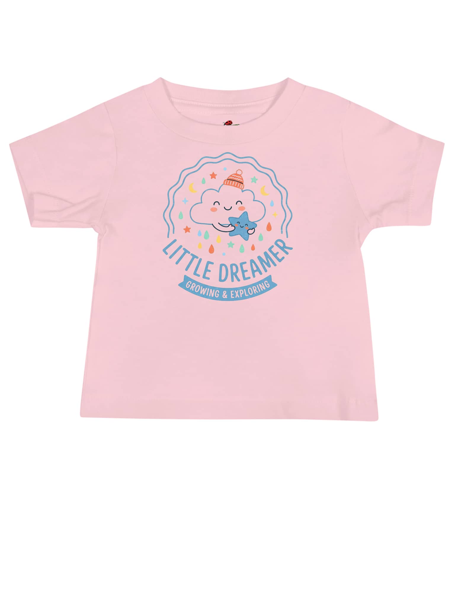 LuckeLadybug LLC Little Dreamer Graphic Tees T Shirt in Pink for Kids with Cheerful Design
