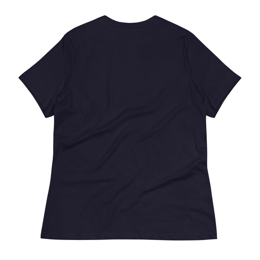 Back view of a navy ladybug graphic t-shirt from LuckeLadybug, showcasing a relaxed fit