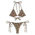 Leopard print string bikini with adjustable ties for a stylish beach look