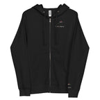 Black LuckeLadybug mental health awareness zip hoodie with front zipper and hood