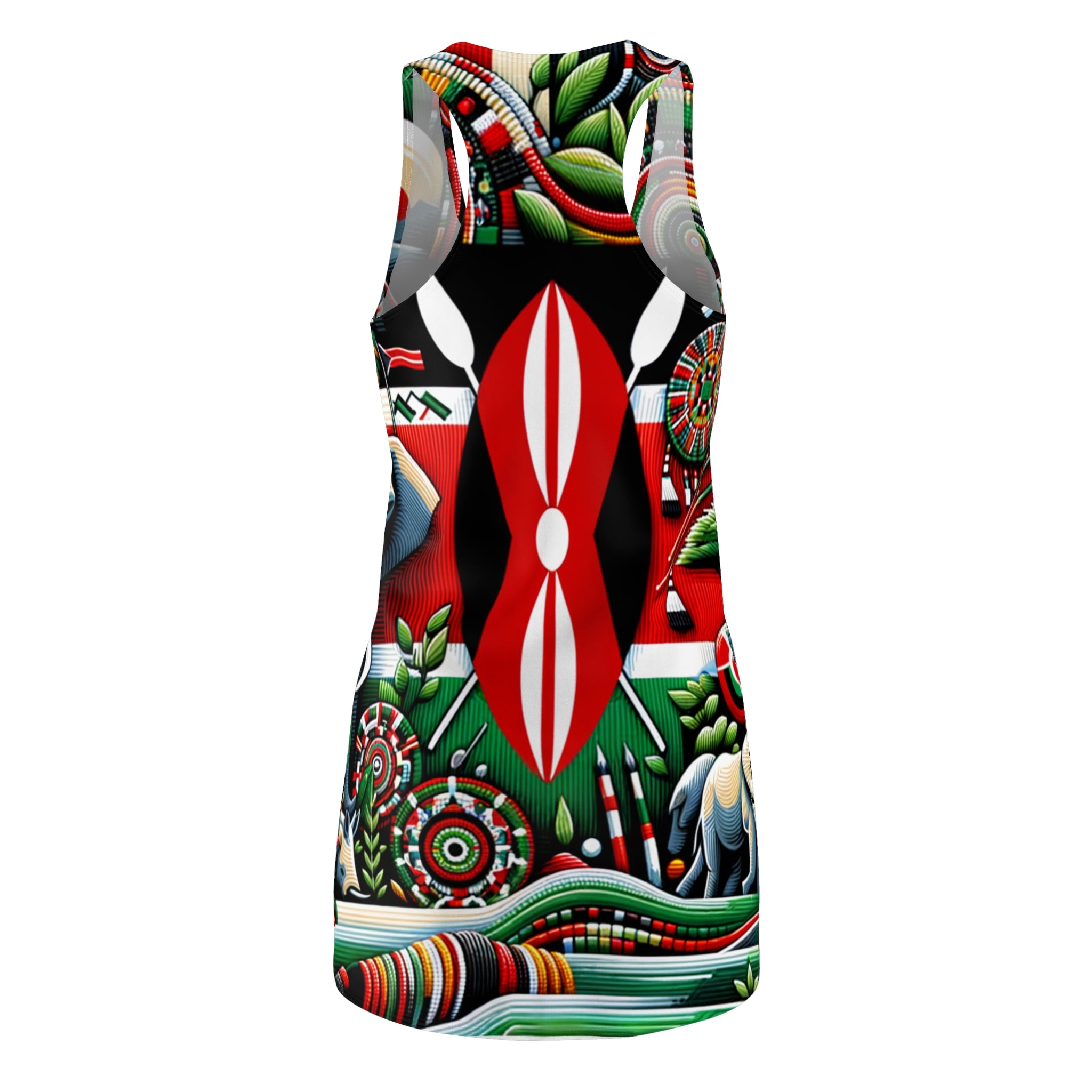 luckeladybug modern African-inspired dress racerback dress with vibrant traditional patterns and bold colors