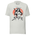 LuckeLadybug Mystical Warrior T-shirt with samurai female warrior graphic on white fabric