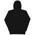 LuckeLadybug black hoodie showing the back view of the Nothing Like Me horror sweatshirt design