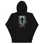 LuckeLadybug black hoodie with Casper Nothing Like Me horror sweatshirt design featuring a ghost in a graveyard