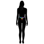 LuckeLadybug plunge neckline jumpsuit womens colorful high-cut bottom full body suit
