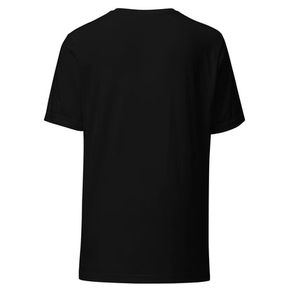 LuckeLadybug black short sleeve crew neck psychology t shirt plain back view