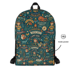 LuckeLadybug rucksack backpack canvas featuring fun camping and adventure-themed patterns