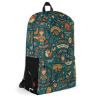 LuckeLadybug canvas rucksack backpack featuring colorful adventure-themed designs and durable fabric