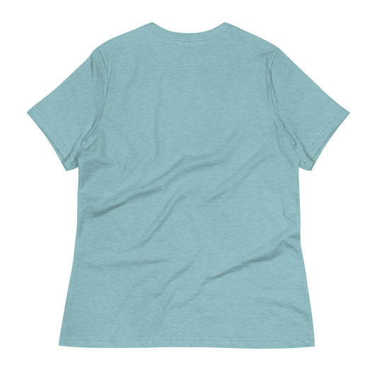Back view of a light blue sea otter graphic t-shirt with short sleeves