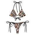 sexy animal print swimwear bikini with adjustable triangle top and tie-side bottoms