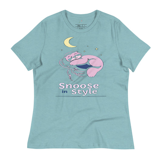 Light blue sloth nap time t-shirt with sleeping sloth and crescent moon graphic design