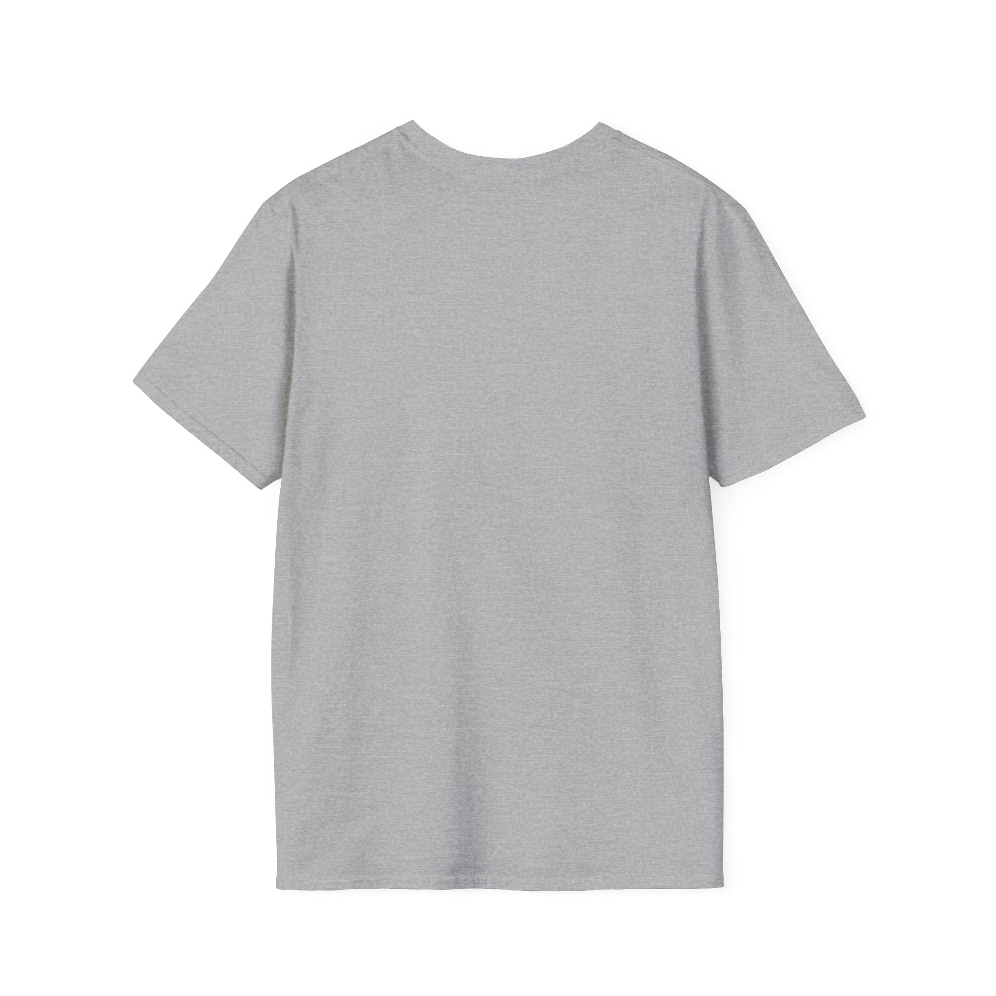 Back view of LuckeLadybug softstyle panda love shirt in plain light gray color T-shirt