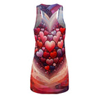 luckeladybug stylish summer racerback dress with vibrant red and pink heart design