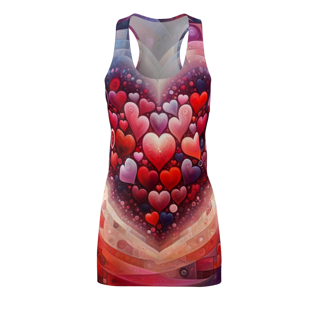 Luckeladybug stylish summer racerback dress with colorful heart pattern design