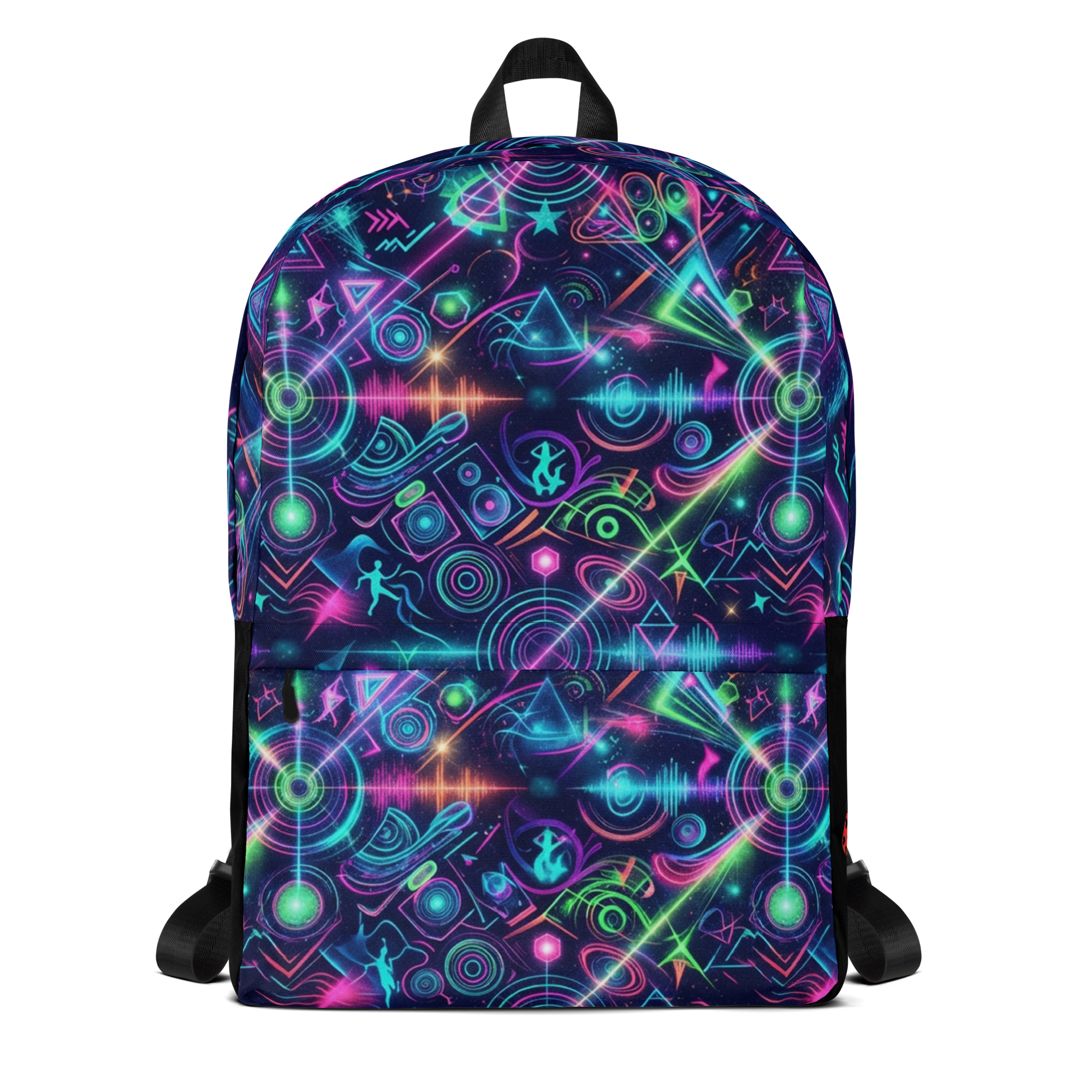 LuckeLadybug tactical backpack with vibrant neon patterns for colorful outdoor adventures