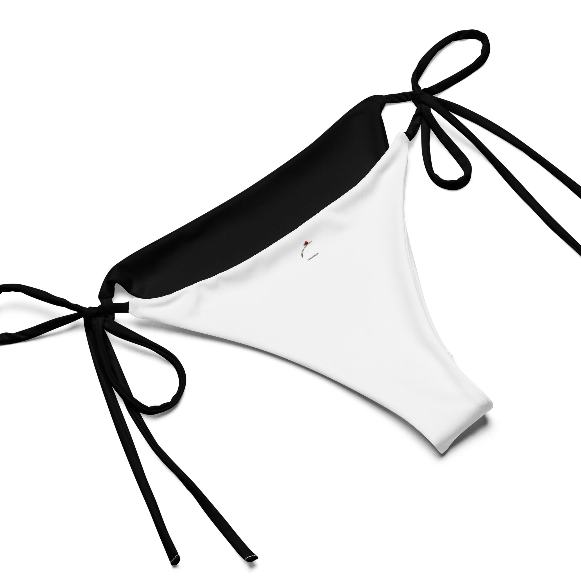 black and white bikini bottom with side ties from two piece bikini set for women