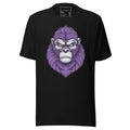 LuckeLadybug black T-shirt with purple gorilla graphic unique gym apparel for weightlifters