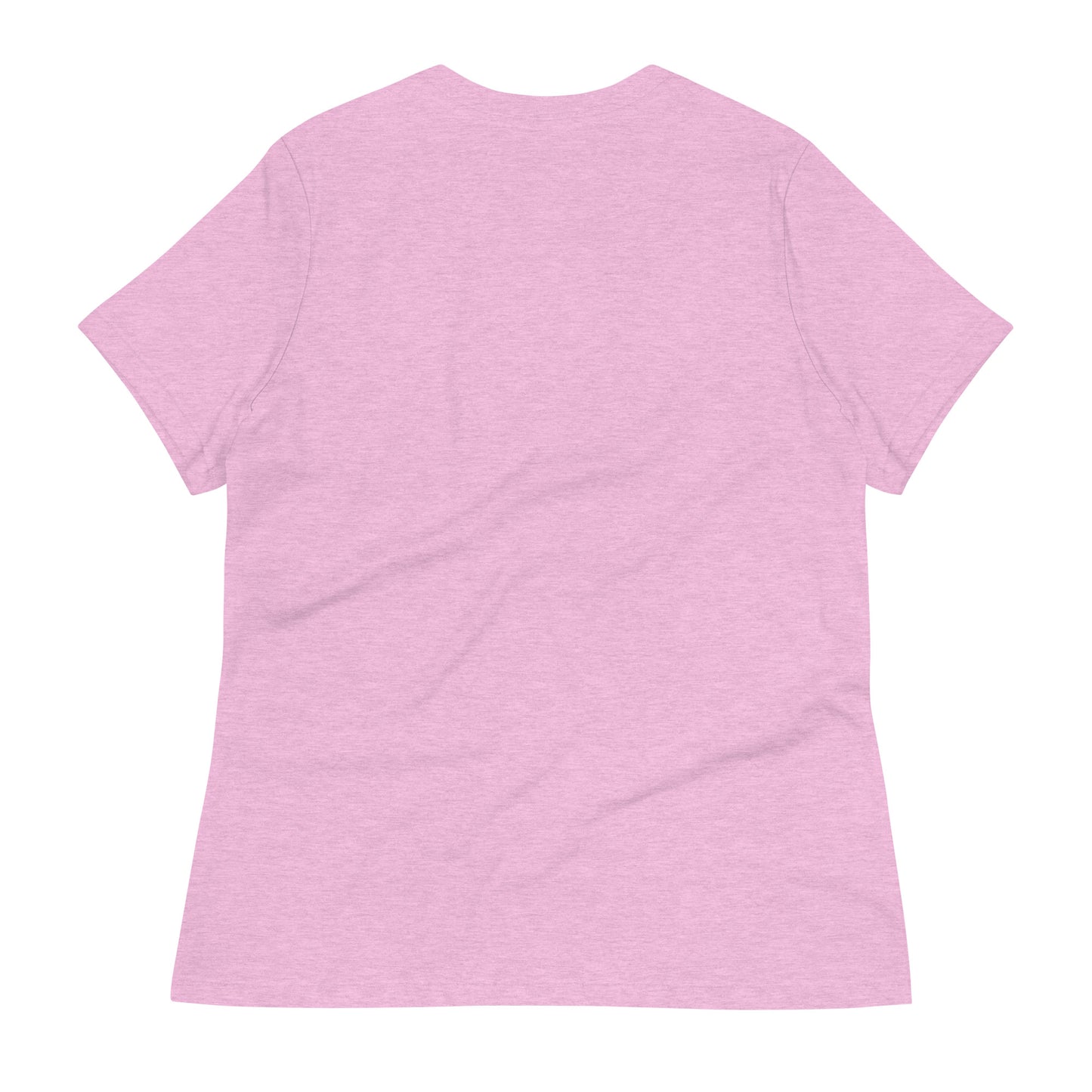 Pink back view of the World's Okayest Momi T-shirt by LuckeLadybug with a relaxed fit