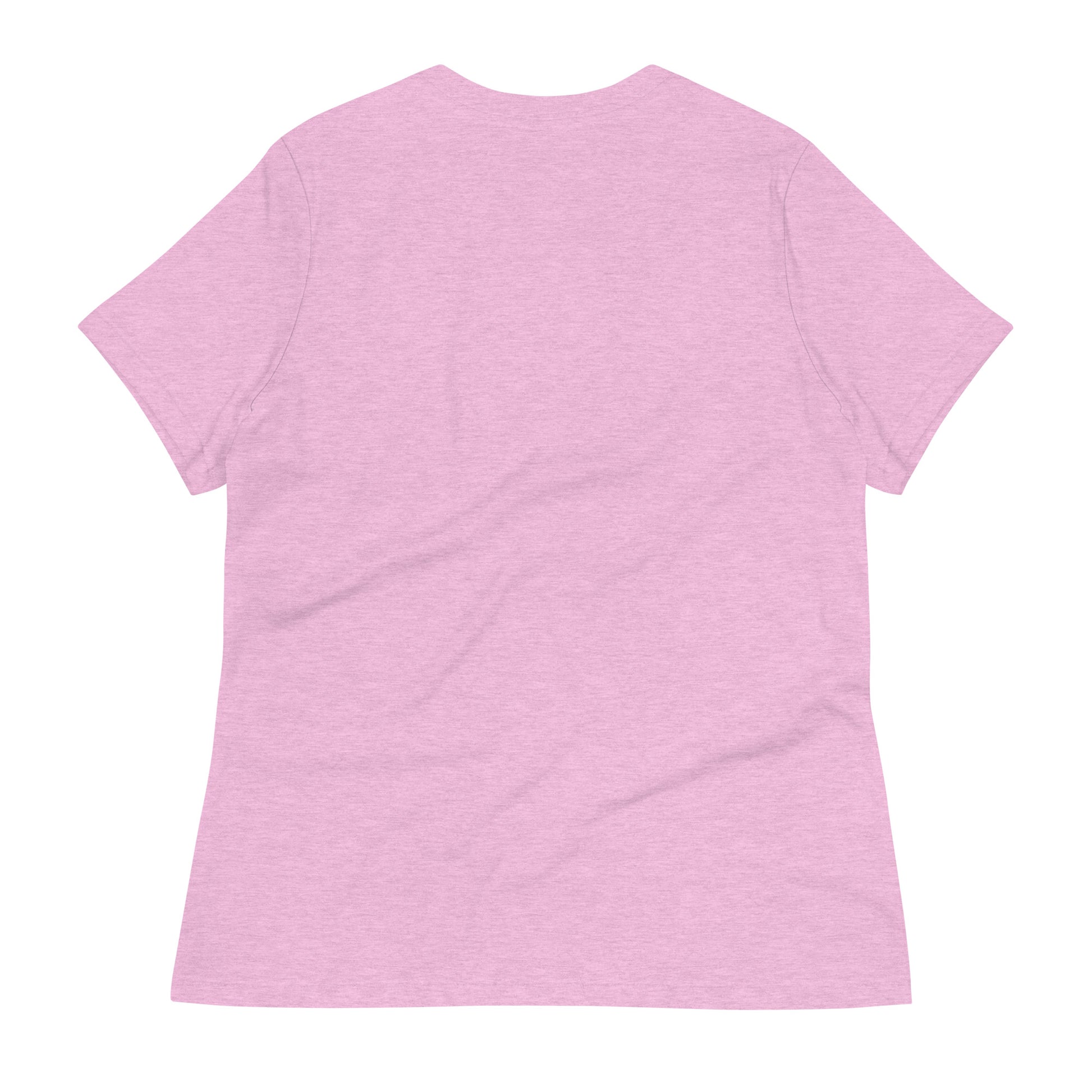 Pink back view of the World's Okayest Momi T-shirt by LuckeLadybug with a relaxed fit