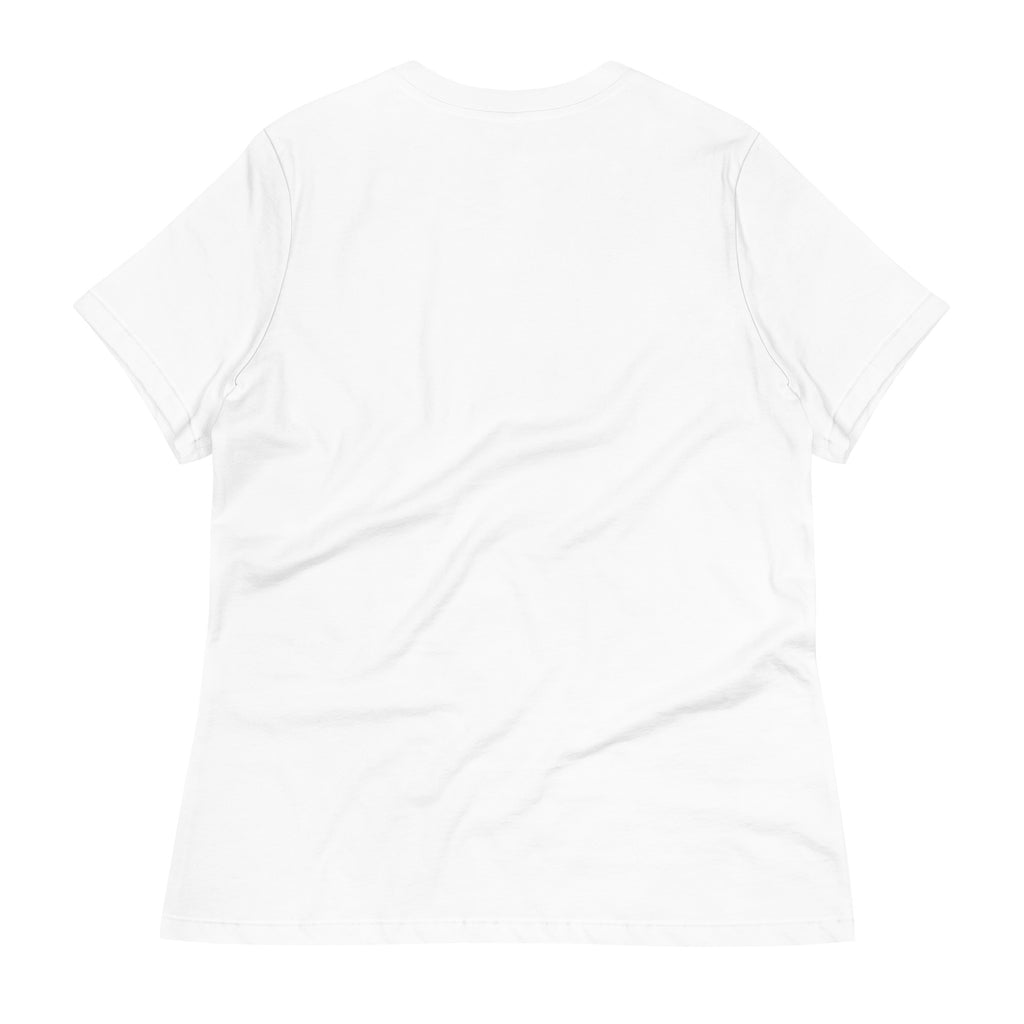 Back view of LuckeLadybug World's Okayest Momi T-shirt in soft white fabric